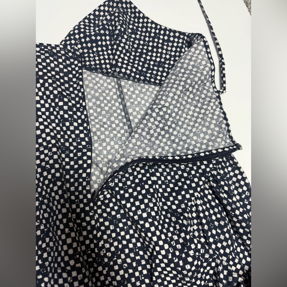 Madewell Navy and White boho cotton Midi Sundress 14 - Picture 14 of 14